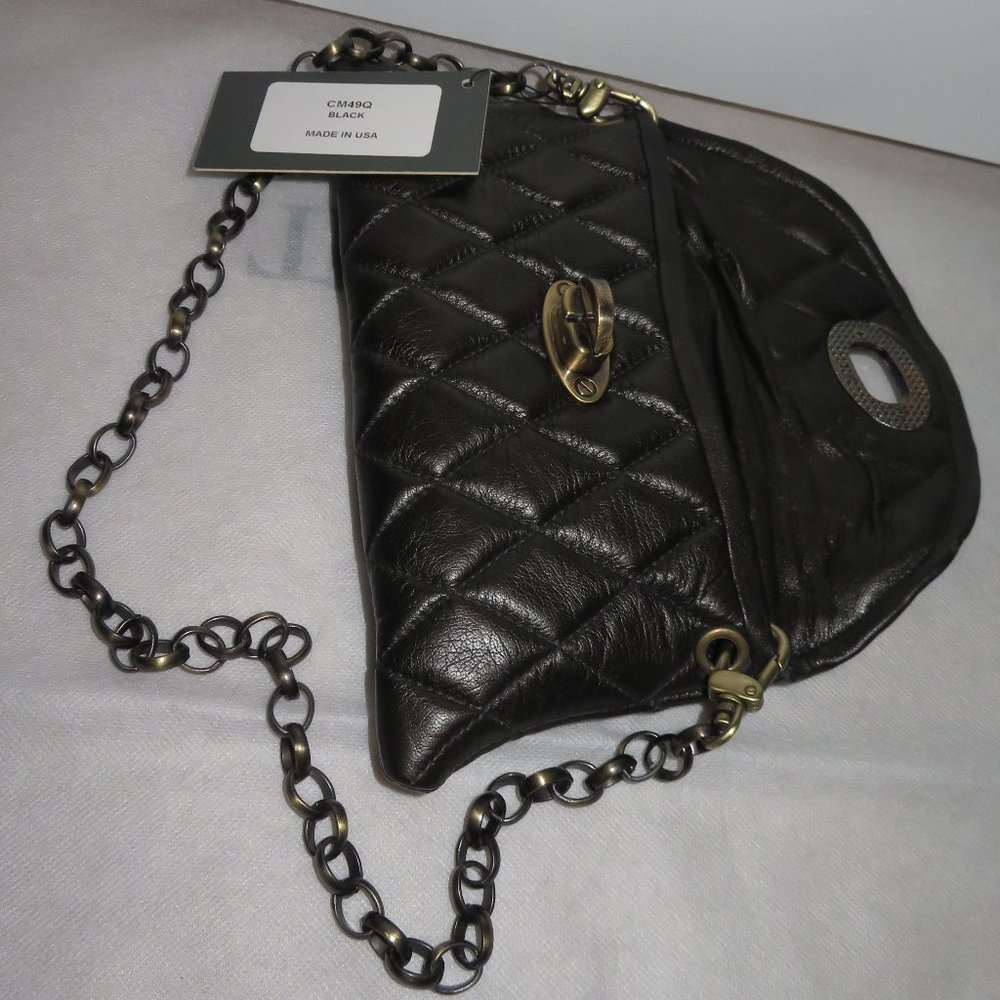 Carla Mancini Black Quilted Leather Clutch - Picture 5 of 10
